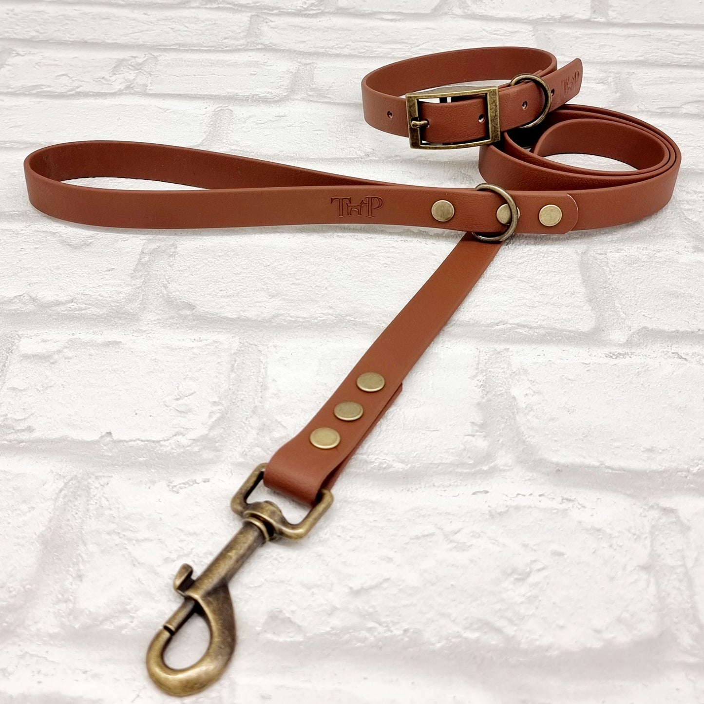 BROWN - Waterproof BioThane© Dog Collar/Lead/Set/Bundle