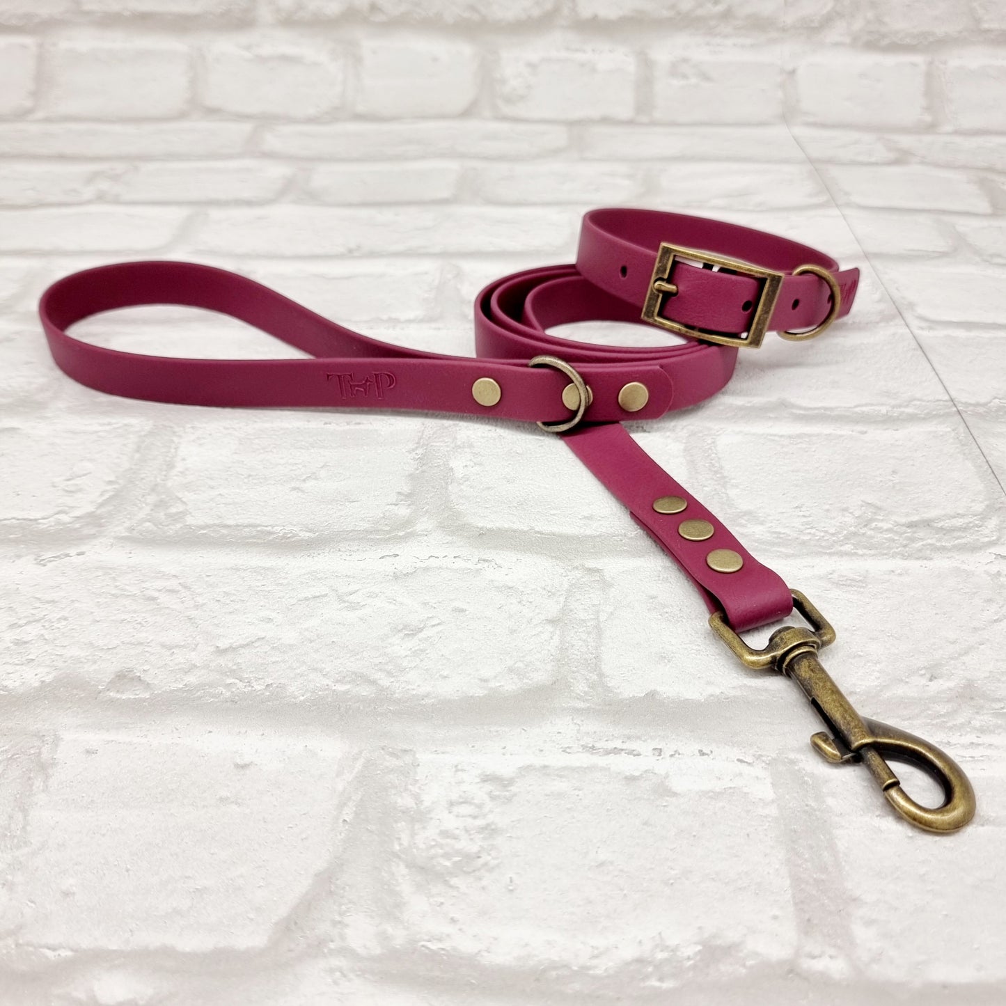 BURGUNDY - Waterproof BioThane© Dog Collar/Lead/Set/Bundle